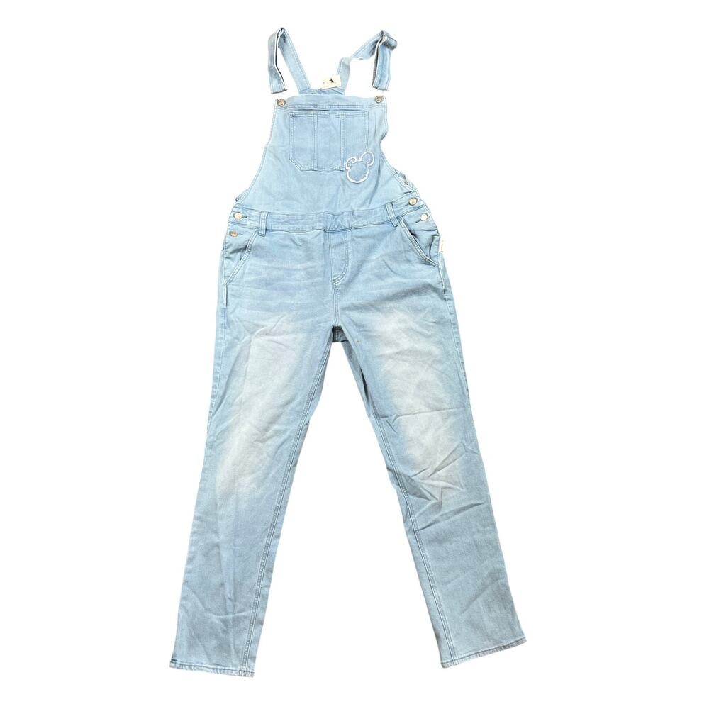 Disney Overalls Women Medium Parks Our Universe Mickey Mouse Denim Stretch *READ